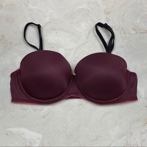 VS PINK Maroon Push Up Bra
